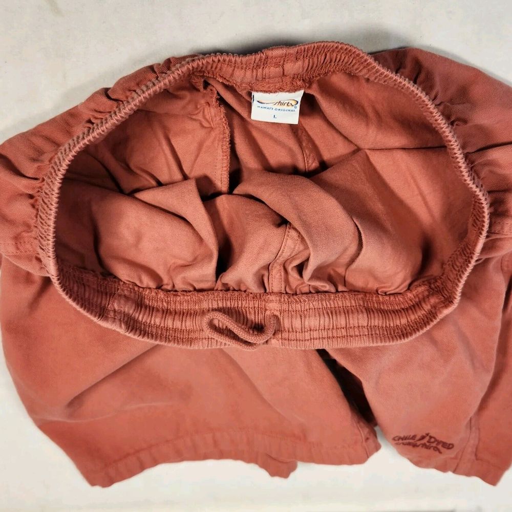 Crazy Shirts Chile Dyed Shorts Sz Large Red Cotton Mens Casual Athletic - Picture 8 of 10